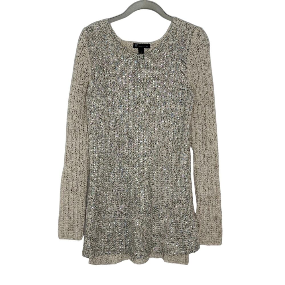 I.N.C. International Concepts Women’s Crochet Metallic Sweater Size M